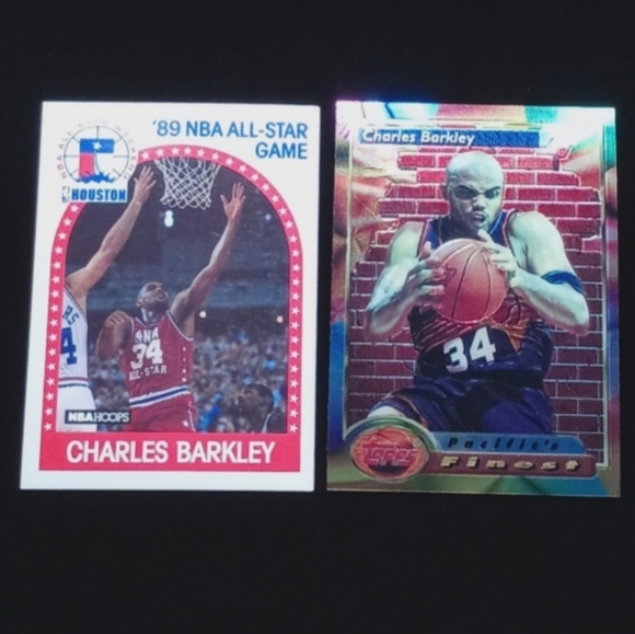 Set 2 NBA 1989 Charles Barkley Trading Card & 1994 Refractor Topps Trading Card - Picture 16 of 17